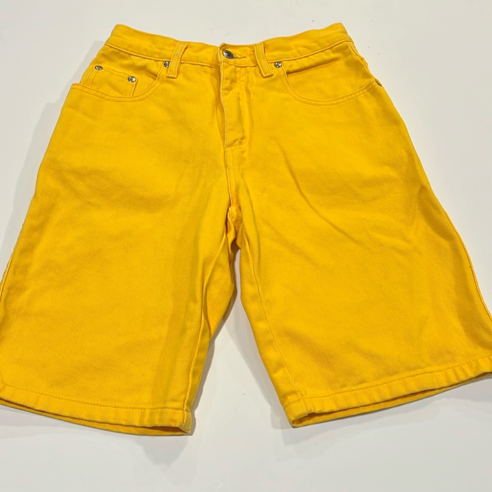 Guess‎ - authentic craftsmanship, 14, yellow longer jean shorts